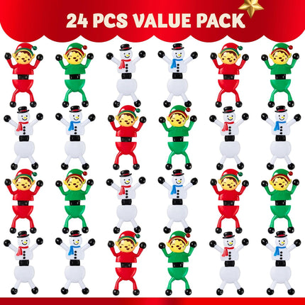 24-Piece Christmas Sticky Hand Climbers – Fun Stretchy Window Toys for Holiday Play
