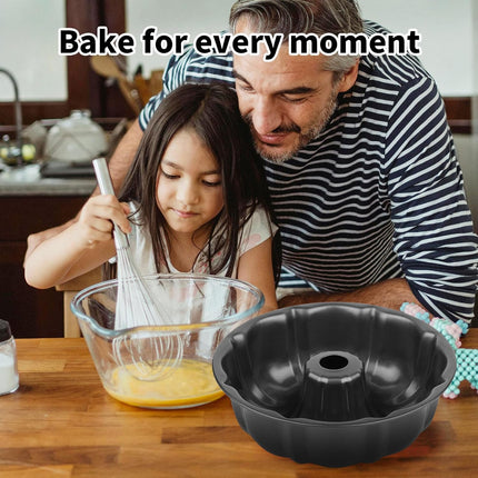 9.5in Non Stick Bundt Cake Pan Carbon Steel Fluted Tube Baking Mold