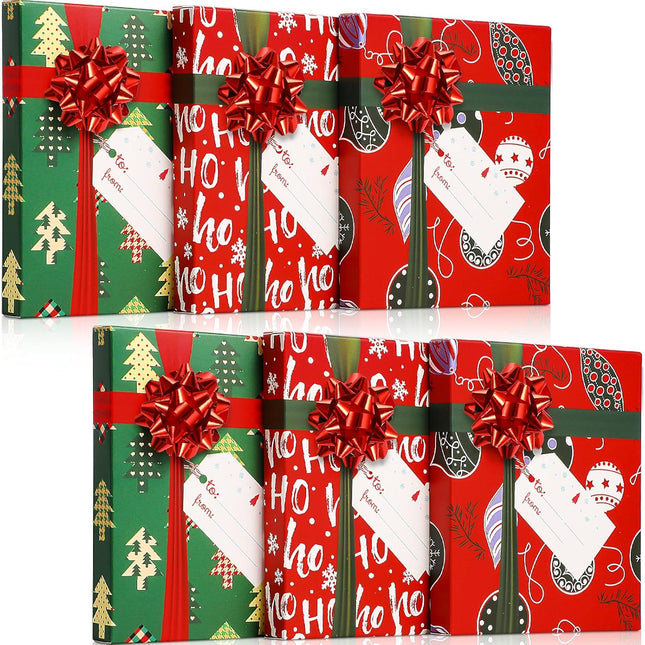 6 Pcs Christmas Gift Card Boxes – Mini Favor Boxes with Bows & Tags