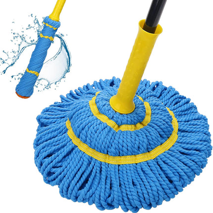 Microfiber Floor Mop with Long Handle, Easy Self-Wringing Twist Design