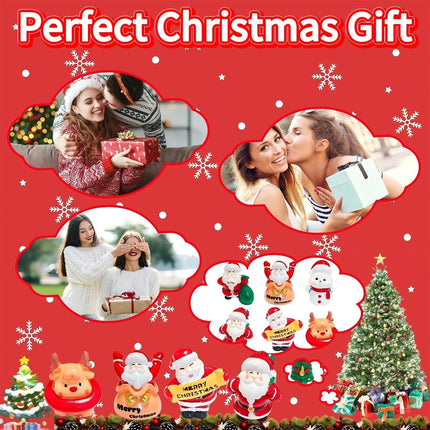 7pcs Mini Christmas Figurines – Santa, Snowman & Reindeer for DIY Decor
