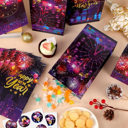 12-Piece 2026 Happy New Year Bags – Colorful Gift & Greeting Bags