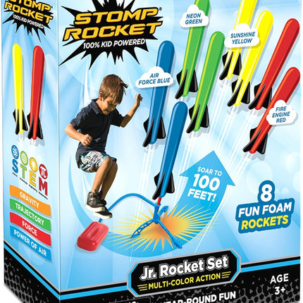 Kids Rocket Launcher Set with 8 Foam Rockets STEM Outdoor Toy Ages 3+