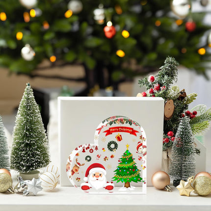 Christmas Indoor Decorations – Acrylic Heart Decor for Office Desk, Table & Mantle