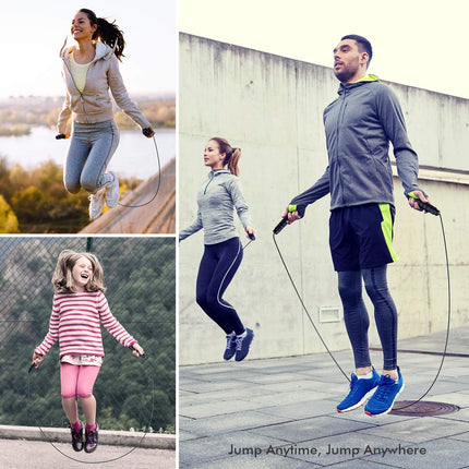 Tangle-Free Speed Jump Rope: Adjustable Steel Cable Foam Handles Men, Women & Kids