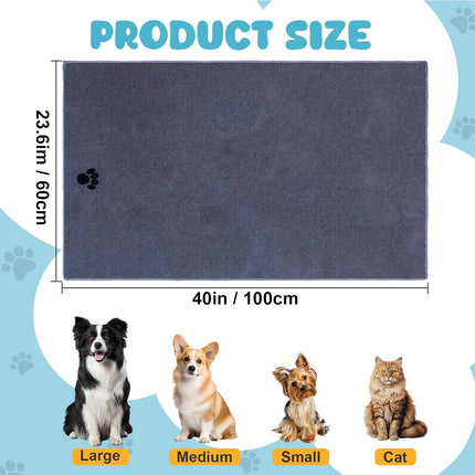 2-Pack Microfiber Dog Towels – Super Absorbent & Soft, 40"x23.6" for Grooming