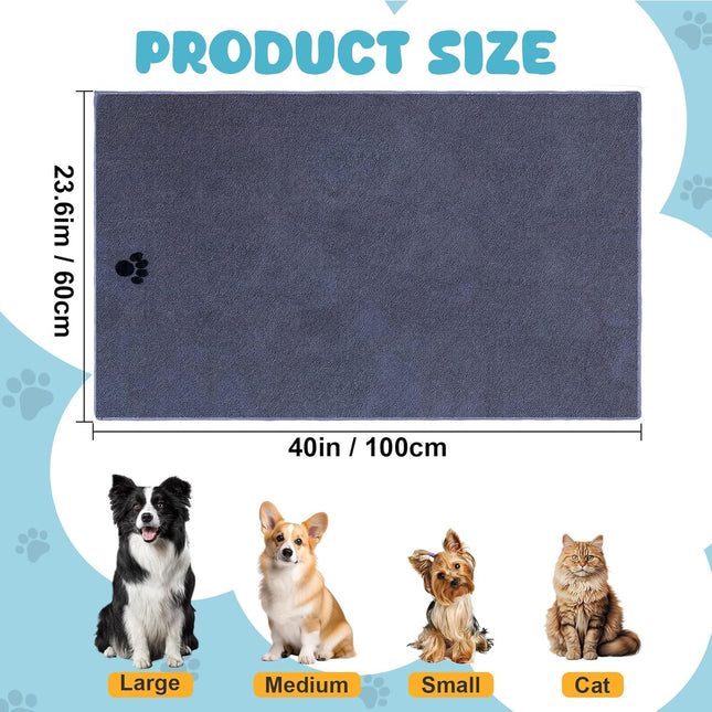 2-Pack Microfiber Dog Towels – Super Absorbent & Soft, 40"x23.6" for Grooming