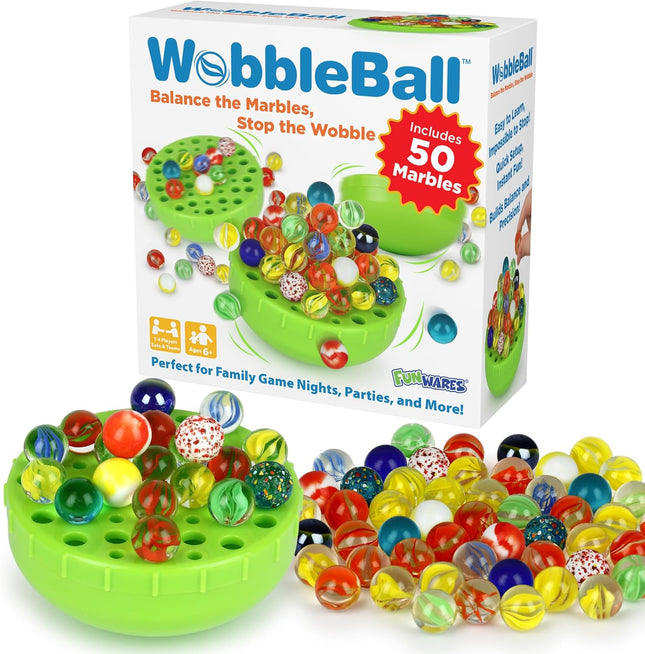 WobbleBall Marble Balance Game with 50 Marbles for Kids Adults Ages 6+