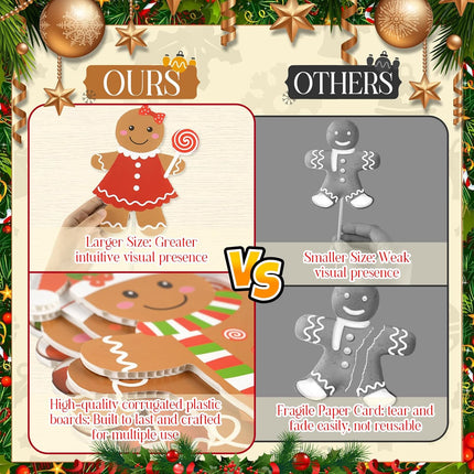 9Pcs Gingerbread Man Christmas Tree Picks – Gingerbread Boy, Girl & Candy Decorations
