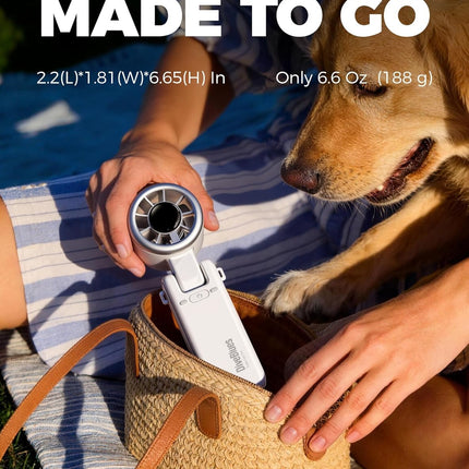 Portable Handheld Turbo Fan, 5-Speed Wind, 12H Battery, 3-in-1 Cooling Fan
