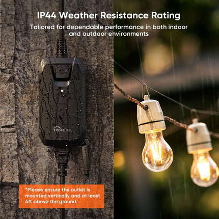 100FT Wireless Dimmer Plug – IP44, Outdoor, 400W Max, String & Patio Lights