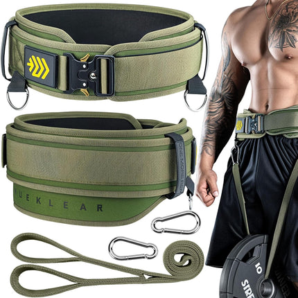 Powerlifting Weight Belt & Dip Belt Combo for Pull Up Squat Strength Training