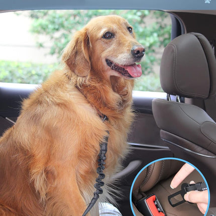 2-Pack Dog Seat Belts – Adjustable, Reflective Car Safety Belt with Bungee Buffer