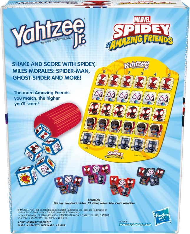 Spidey & His Amazing Friends Yahtzee Jr. Marvel Board Game for Kids 4+