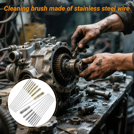 16PCS Tube Cleaning Brushes, 8 Sizes 12in Brass Stainless Steel Pipe Cleaner Set