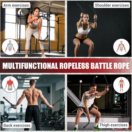 Battle Rope for Home Gym Heavy Duty Portable Ropeless Weighted Rope HIIT Arm Trainer
