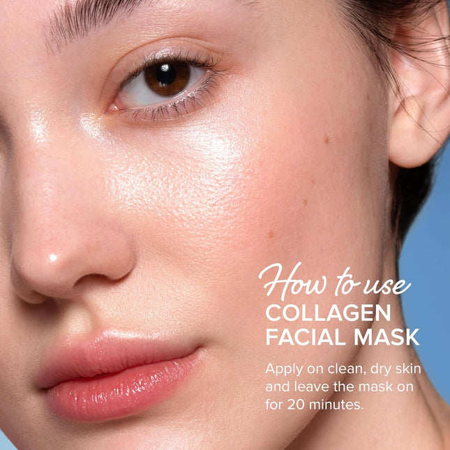 Collagen Facial Sheet Mask with Hyaluronic Acid and Centella Asiatica (6 Count)