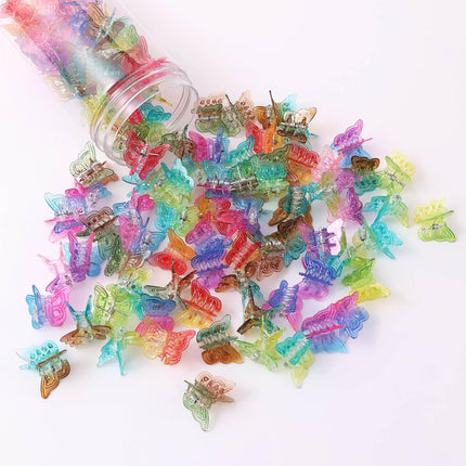 54PCS Mini Butterfly Hair Clips, Gradient Y2K 90s Fairy Claw Clips for Girls & Women