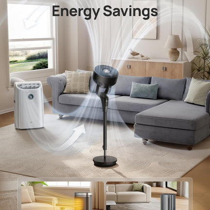 2026 Quiet Pedestal Fan DC Motor 90ft Airflow Oscillating Fan for Bedroom Home