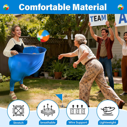 Granny Pants Yard Game Set with Balls Pumps & Flags for Family Parties