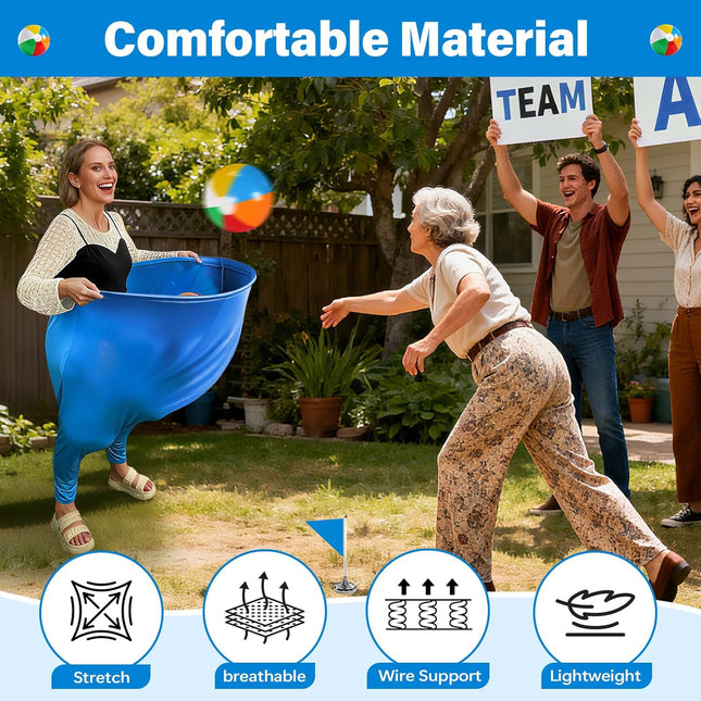 Granny Pants Yard Game Set with Balls Pumps & Flags for Family Parties