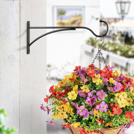 2 Pack Heavy Duty Plant Hangers 11 Inch Metal Wall Hooks Black 30lbs