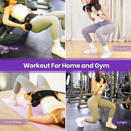 Hip Thrust Belt for Dumbbells Kettlebells Heavy Duty Non-Slip Padded Booty Belt