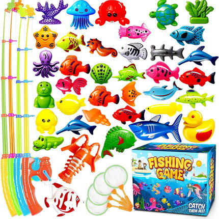 Large Magnetic Fish Catch Game with Rod Net for Pool Bath Water Table Kids