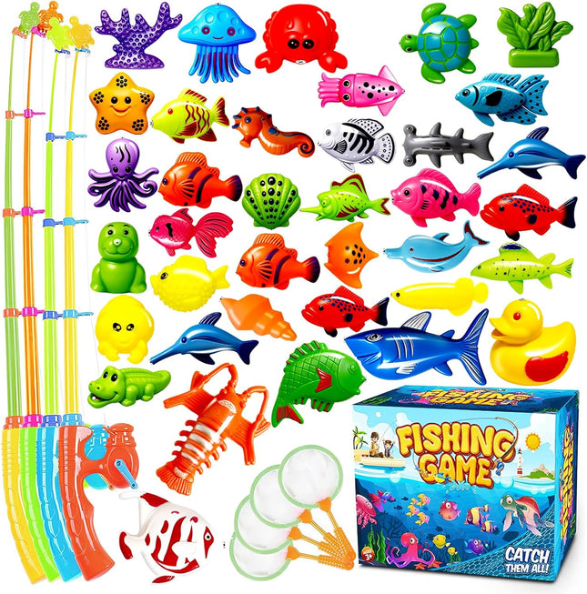 Large Magnetic Fish Catch Game with Rod Net for Pool Bath Water Table Kids