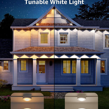 Smart AI Outdoor Lights 150ft, RGB+IC+White, App Control, WiFi/Bluetooth, No Remote