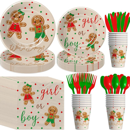 Christmas Gingerbread Theme – Boy or Girl Gender Reveal Cookie Decorations