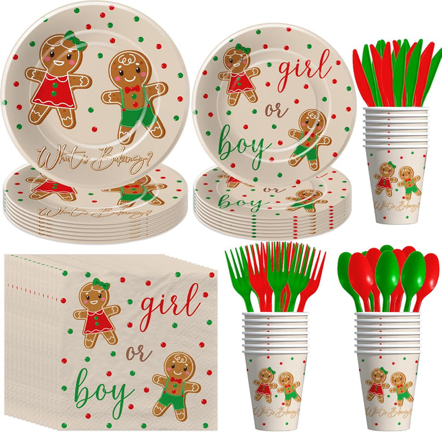 Christmas Gingerbread Theme – Boy or Girl Gender Reveal Cookie Decorations