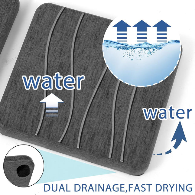 3-Piece Diatomite Stone Soap Tray Set Fast-Drying Water Absorbent Sink Counter Mats