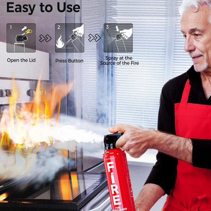 2-Pack Fire Extinguisher – Eco-Friendly, Compact for Home, Kitchen, Car & Grill