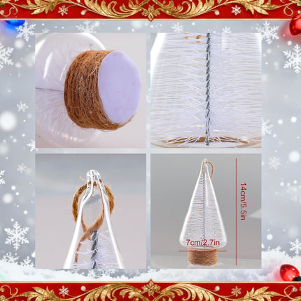 3PCS Christmas Tree Glass Ornaments – Mini Hanging Decorations for Holiday