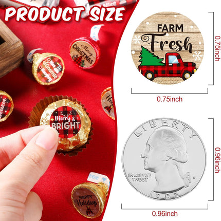504-Pcs Christmas Kisses Stickers – Mini Round Labels for Candy & Party Favors