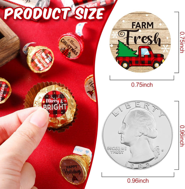 504-Pcs Christmas Kisses Stickers – Mini Round Labels for Candy & Party Favors