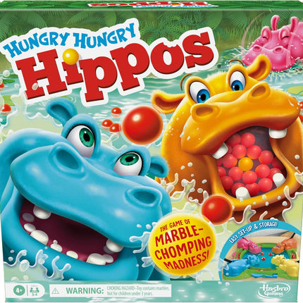 Hungry Hungry Hippos Game, Fun Preschool Board Game for Kids 4+