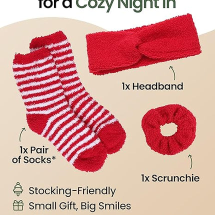 Cozy Self-Care Gift Set for Teen Girls – Fluffy Socks, Headband & Scrunchie