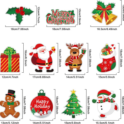 30-Piece Christmas Swirl Hanging Decorations Set – Snowman, Elk & Holiday Sign Decor