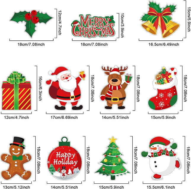 30-Piece Christmas Swirl Hanging Decorations Set – Snowman, Elk & Holiday Sign Decor