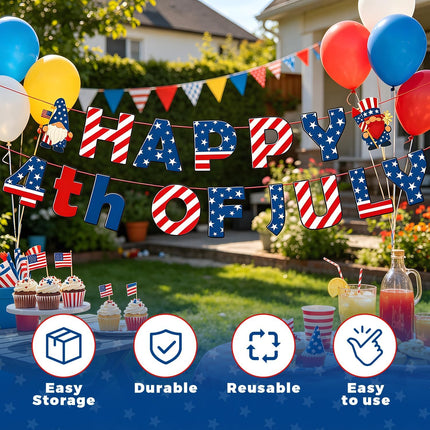 Patriotic 4th of July Decorations Set Red White Blue Party Supplies