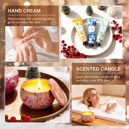 Women’s Spa Gift Set – Candle & Hand Cream Christmas Gift Box