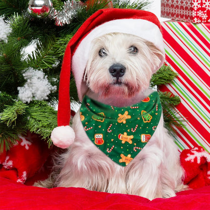 2 Pack Christmas Dog Bandanas – Cute Xmas Pet Scarves for Small to Large Dogs