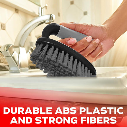 3 Pack Scrub Brush Set – Ergonomic Handle, Durable Bristles for Bathroom & Kitchen