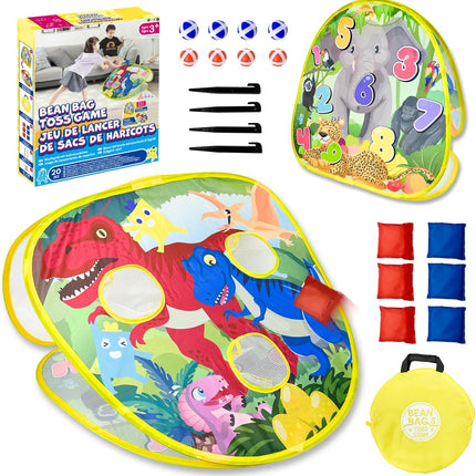Dinosaur Bean Bag Toss Game Double Sided Target Board Indoor Outdoor Toy
