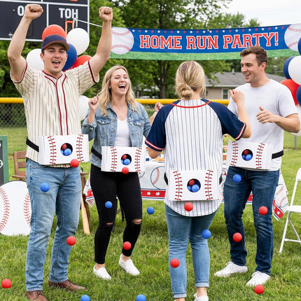 4 Pack Baseball Shaking Swing Ball Game Set with 80 Balls, Adjustable Belts for Parties