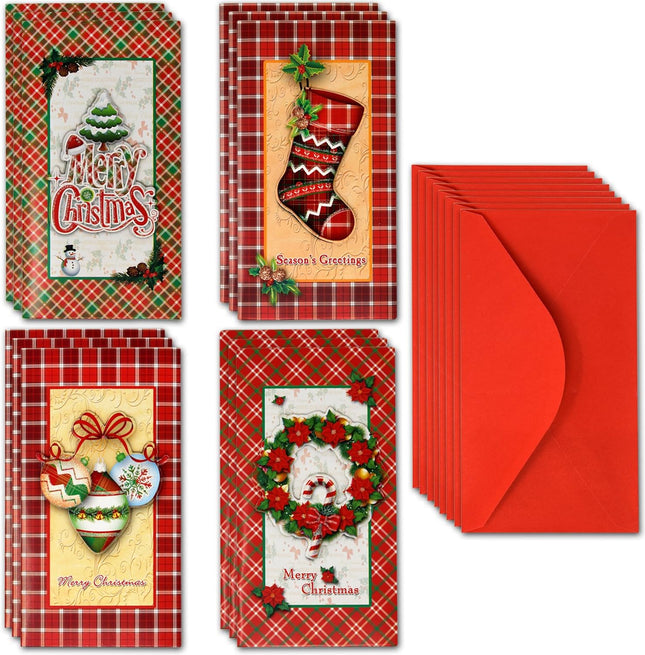 12 Christmas Gift Card Holders – Money Holders with Envelopes, 4 Assorted Pop Designs
