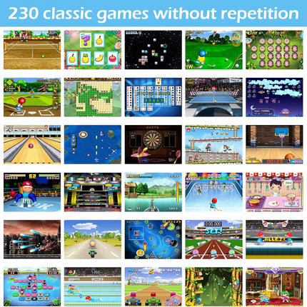 16-Bit Handheld Gaming Device, 3” Screen, 230 Classic Games, USB Rechargeable