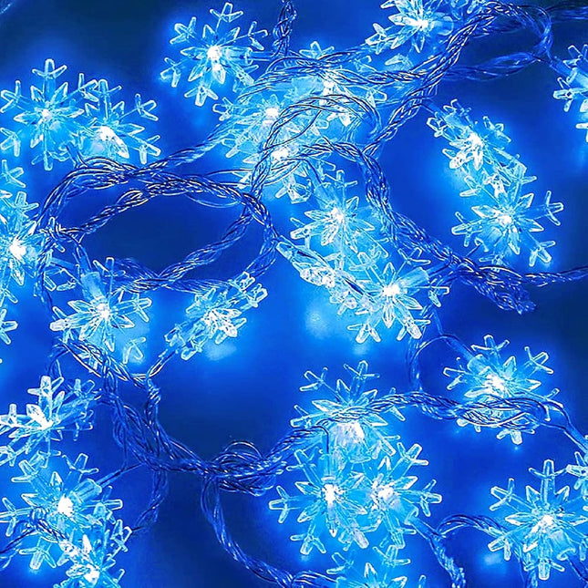 Christmas Snowflake Fairy Lights – 9.8ft 20 LED Battery String for Xmas Decor